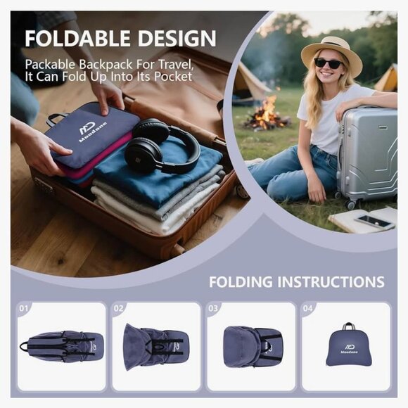 Ultra Lightweight Packable Backpack 20L grey - Picture 7 of 9